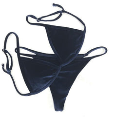 Velvet Halter Thong Beach Swimwear