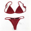 Image of Velvet Halter Thong Beach Swimwear