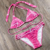 Image of Chest Bandage Gold Buckle Bikini Set