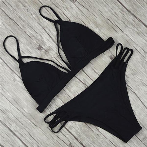 Green  Push up Swimsuit Bikini Set