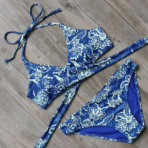 Cross Brazilian Bikinis Push Up Bikini Set