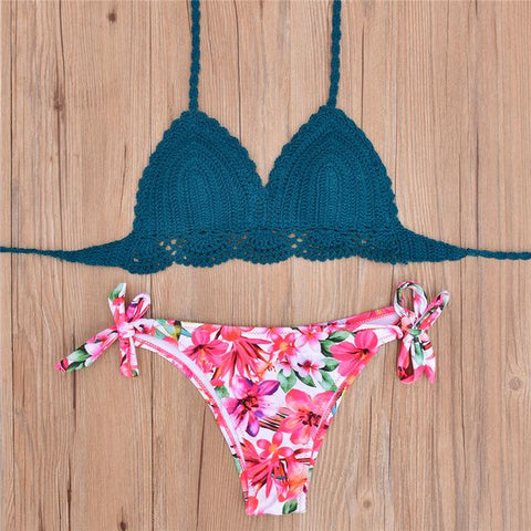New Vintage Crochet Handmade Knitted Bathing Suit