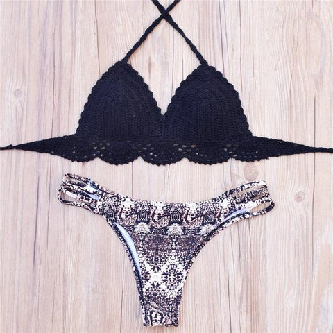 New Vintage Crochet Handmade Knitted Bathing Suit