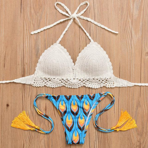New Vintage Crochet Handmade Knitted Bathing Suit