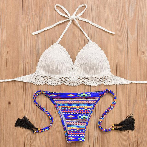 New Vintage Crochet Handmade Knitted Bathing Suit