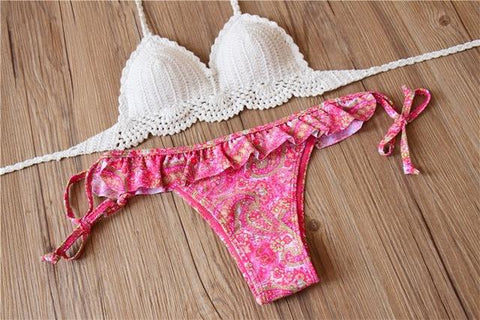 New Vintage Crochet Handmade Knitted Bathing Suit
