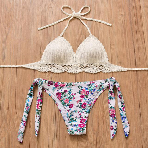 New Vintage Crochet Handmade Knitted Bathing Suit
