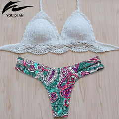 New Vintage Crochet Handmade Knitted Bathing Suit