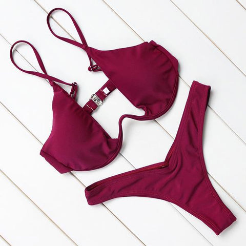 Sexy Push Up Underwire  Bikinis Set