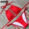 Image of Solid Red Bikini Set