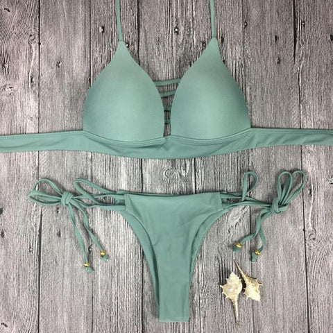Sexy Lace Up Multi Strings Brazilian Bathing Suits