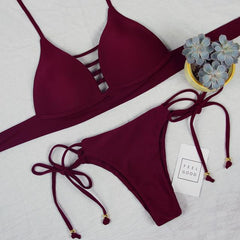 Sexy Lace Up Multi Strings Brazilian Bathing Suits