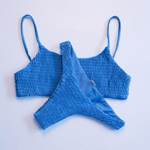 2018 Hot Pleated Triangle Girls Bikini Set