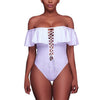Image of One Pieces Hollow Swimwear Ruffle Backless  Suit