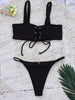 Image of Hot Explosion Adjustable Black Bikini Set