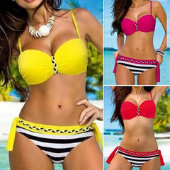 Tanga Push Up Halter  Bikini Set