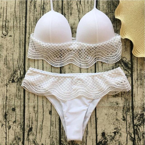Solid Push Up Bikini Set