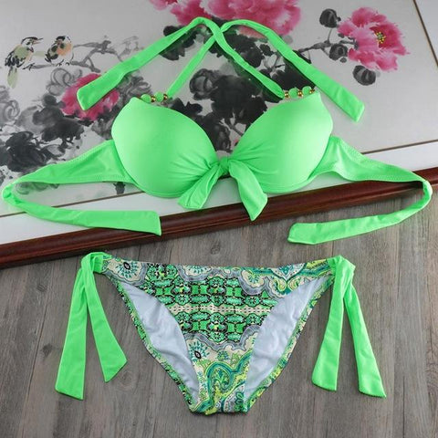 Scrunch Butt  Beach Women Plus Size Underwire Bikini Set