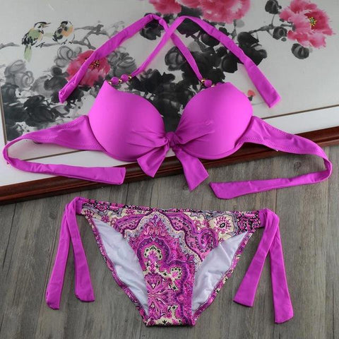 Scrunch Butt  Beach Women Plus Size Underwire Bikini Set