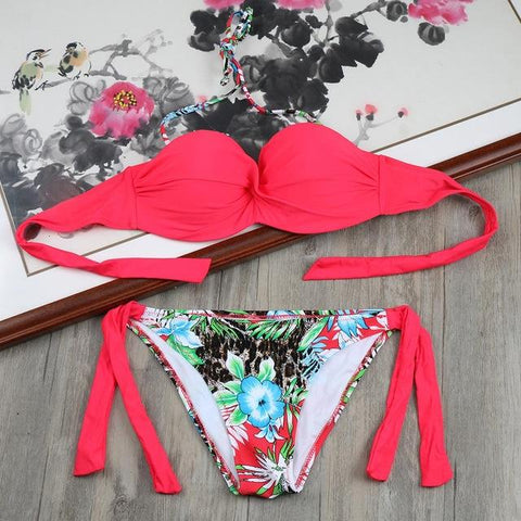 Scrunch Butt  Beach Women Plus Size Underwire Bikini Set