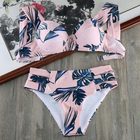 Scrunch Butt  Beach Women Plus Size Underwire Bikini Set