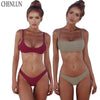 Image of Solid Swimwear Brazilian Bikini Set
