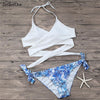 Image of Floral Cross Style Bikini Set
