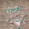 Image of Cross Push Up Swimwear Women Floral Brazilian Bikinis Set