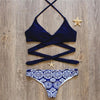 Image of Cross Push Up Swimwear Women Floral Brazilian Bikinis Set