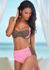 Image of High Waisted  Halter Push Up Bikini Set