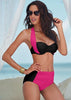 Image of High Waisted  Halter Push Up Bikini Set