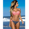 Image of Low Waisted Halter Top Push Up Bikini Set