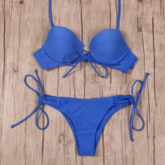 Cut Out Halter Beach Bikini Set