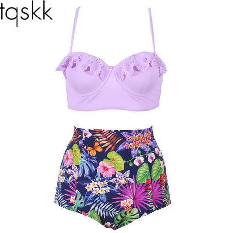 New Bikinis Women Swimsuit High Waist Bathing Suit