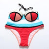 Image of Patchwork  Push Up Bikini Set
