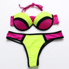 Image of Patchwork  Push Up Bikini Set