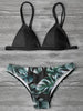 Image of Sexy BrazilianCami Palm Leaf Print   Bikini Set