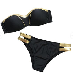 Sexy Padded Gold Stamping Bikini Set