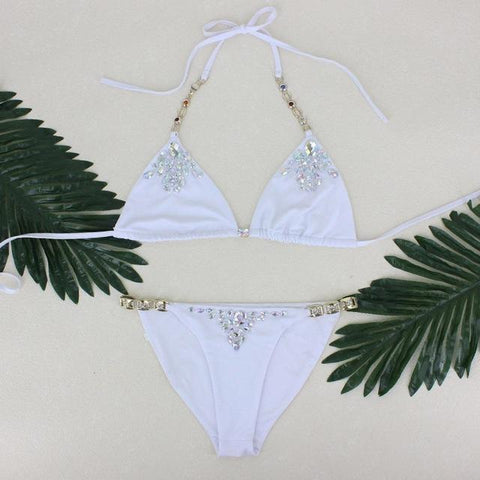 Two-Pieces Swimwear Solid Sleeveless Bodysuits Hollow Out Bikini Suit