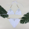 Image of Two-Pieces Swimwear Solid Sleeveless Bodysuits Hollow Out Bikini Suit