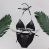 Image of Two-Pieces Swimwear Solid Sleeveless Bodysuits Hollow Out Bikini Suit