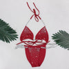 Image of Two-Pieces Swimwear Solid Sleeveless Bodysuits Hollow Out Bikini Suit
