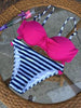 Image of 2018 Striped Sexy Patchwork Retro Bikini Set