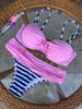 Image of 2018 Striped Sexy Patchwork Retro Bikini Set