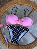 Image of 2018 Striped Sexy Patchwork Retro Bikini Set