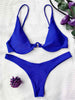 Image of Low Waisted Underwired Plunge  Push Up Bikini Set