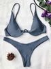 Image of Low Waisted Underwired Plunge  Push Up Bikini Set