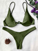 Image of Low Waisted Underwired Plunge  Push Up Bikini Set