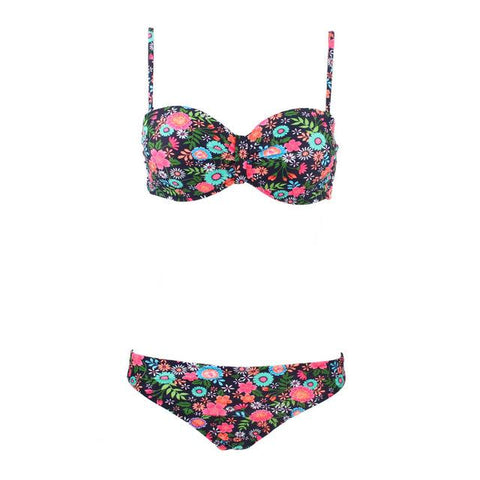 Tribal Floral Diamonds Stripe Bathing Suit