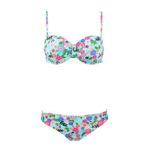 Tribal Floral Diamonds Stripe Bathing Suit